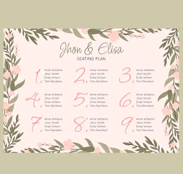 wedding seating plan